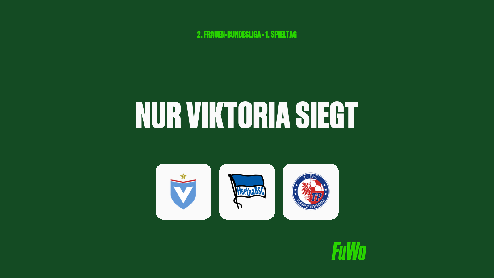 Wappen von Viktoria Berlin, Hertha BSC und Turbine Potsdam zum Auftakt der 2. Frauen-Bundesliga