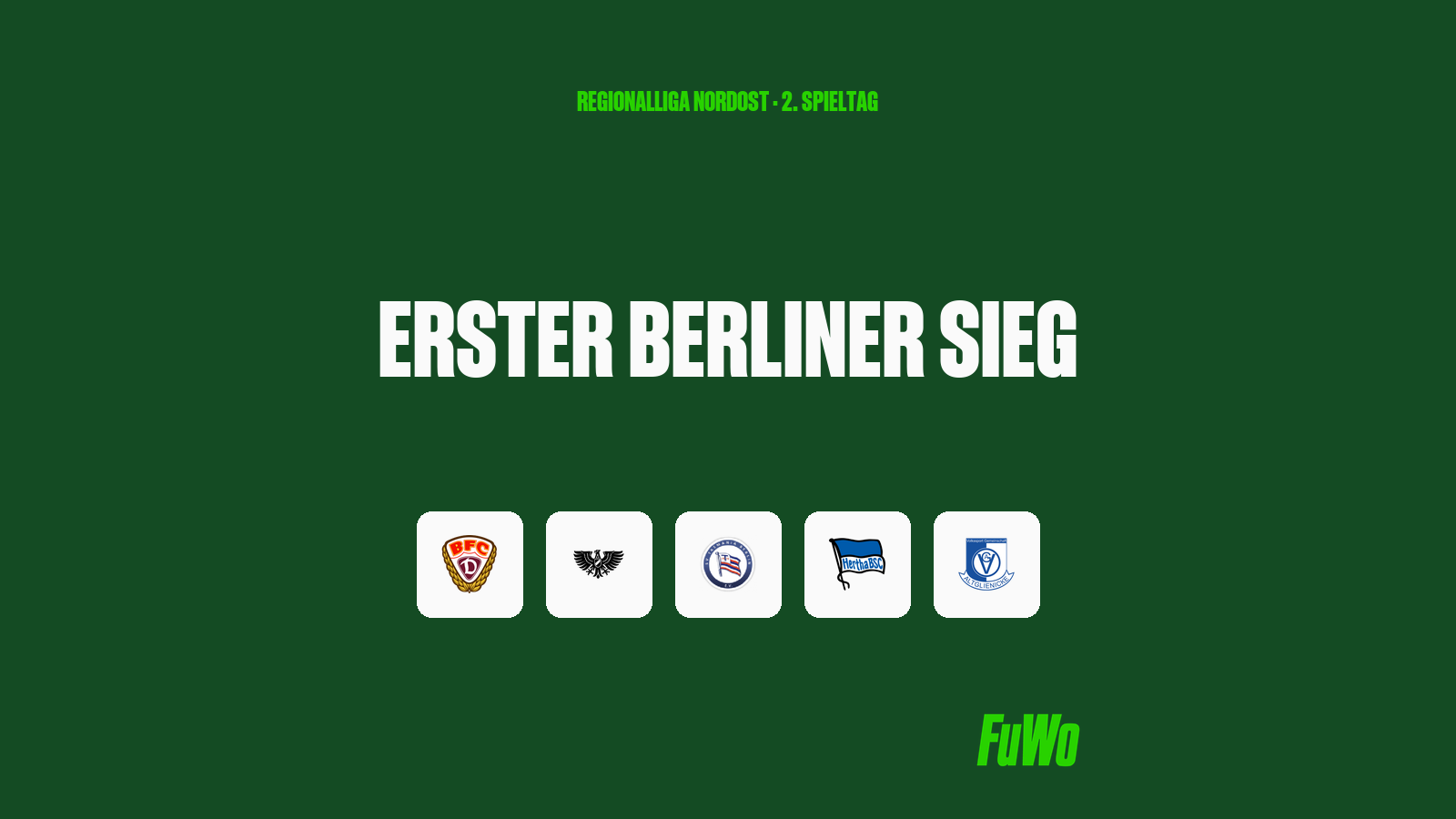Wappen der fünf Berliner Regionalliga-Klubs