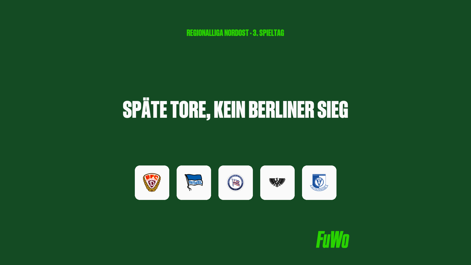 Wappen der fünf Berliner Regionalliga-Klubs